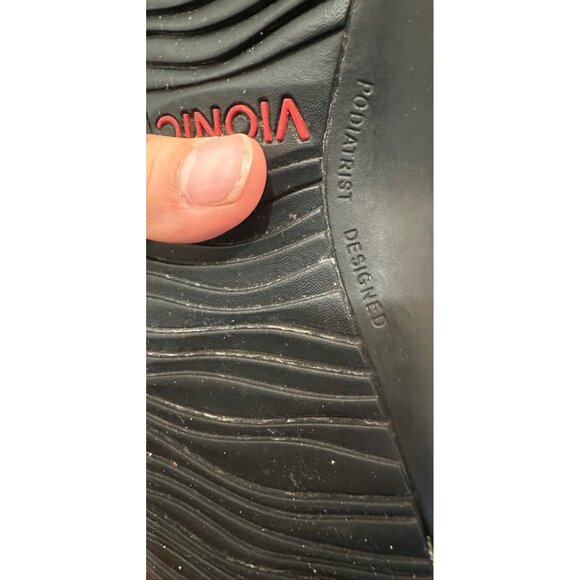 Sold Vionic Maude Suede Leather Mules Womens 9 Brown Logo Strap Orthopedic - Picture 9 of 10